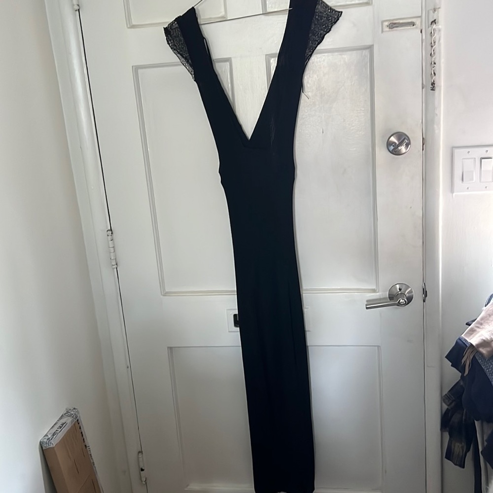 Black knit Zara low cut dress